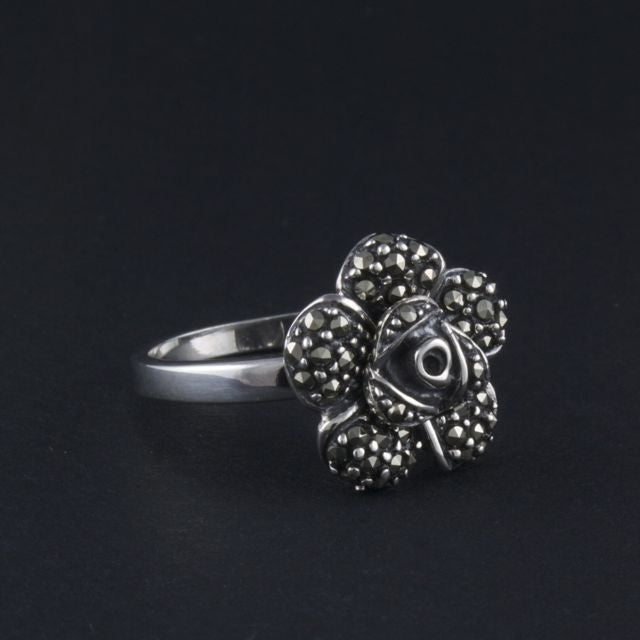 Marcasite rose store ring